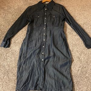 New York & Co Long Sleeve Denim Dress